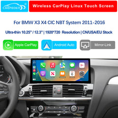 For BMW X3 X4 CIC NBT 2011-2016 Wireless CarPlay Android Auto Linux Touch Screen
