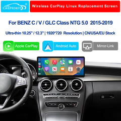 For Mercedes-Benz C/V/GLC Class NTG 5.0 2015-2019 Wireless CarPlay Android Auto Linux Touch Screen