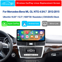 For Mercedes-Benz ML GL NTG 4.5/4.7 2012-2015 Wireless CarPlay Android Auto Linux Touch Screen