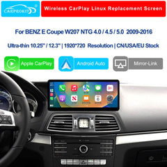 For Mercedes-Benz E Coupe NTG 4.0/4.5/4.7/5.0 2009-2016 Wireless CarPlay Android Auto Linux Touch Screen