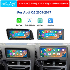 For Audi Q5 Wireless CarPlay Android Auto Linux Touch Screen 2009-2017