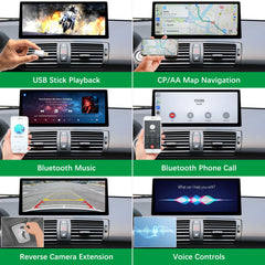 For BMW 1 Series E81 E82 E87 E88 2004-2012 Wireless CarPlay Android Auto Linux Touch Screen