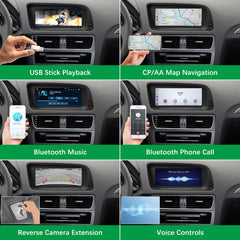 For Audi Q5 Wireless CarPlay Android Auto Linux Touch Screen 2009-2017