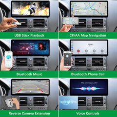 For Mercedes-Benz C Class W204 NTG 4.0 2008-2010 Wireless CarPlay Android Auto Linux Touch Screen