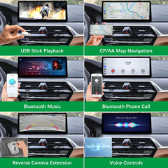 For BMW 5 Series EVO ID5 ID6 2017-2020 Wireless CarPlay Android Auto Linux Touch Screen