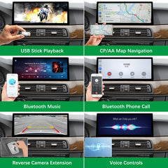 For BMW 5 Series CIC NBT 2011-2017 Wireless CarPlay Android Auto Linux Touch Screen