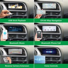 For Audi A5 Wireless CarPlay Android Auto Linux Touch Screen 2008-2016