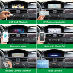For BMW 3 Series CCC CIC 2005-2011 Wireless CarPlay Android Auto Linux Touch Screen
