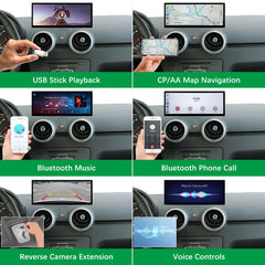 For Audi A1 Wireless CarPlay Android Auto Linux Touch Screen 2012-2018