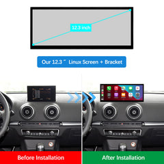 For Audi A3 Wireless CarPlay Android Auto Linux Touch Screen 2014-2019