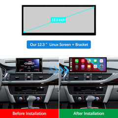 For Audi A6 A7 C7 Wireless CarPlay Android Auto Linux Touch Screen 2016-2018