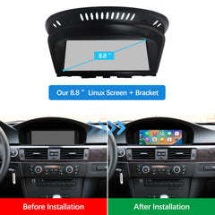 For BMW 3 Series CCC CIC 2005-2011 Wireless CarPlay Android Auto Linux Touch Screen
