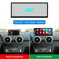 For Audi A1 Wireless CarPlay Android Auto Linux Touch Screen 2012-2018