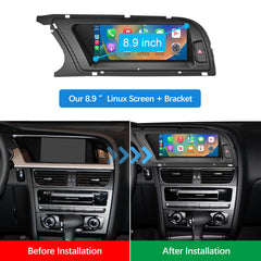 For Audi A4 Wireless CarPlay Android Auto Linux Touch Screen 2013-2015