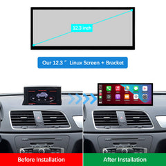 For Audi Q3 Wireless CarPlay Android Auto Linux Touch Screen 2013-2018