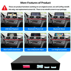 CarProKit Wireless CarPlay Android Auto Mirroring YouTube Nachrüstsatz für BMW 1/2/3/4/5/6/7 Serie X1 X3 X4 X5 X6 CIC/NBT-System 2009–2016 