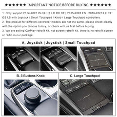 For Lexus ES IS GS LS NX LX UX RX RC LC CT Wireless CarPlay Android Auto Retrofit Kit