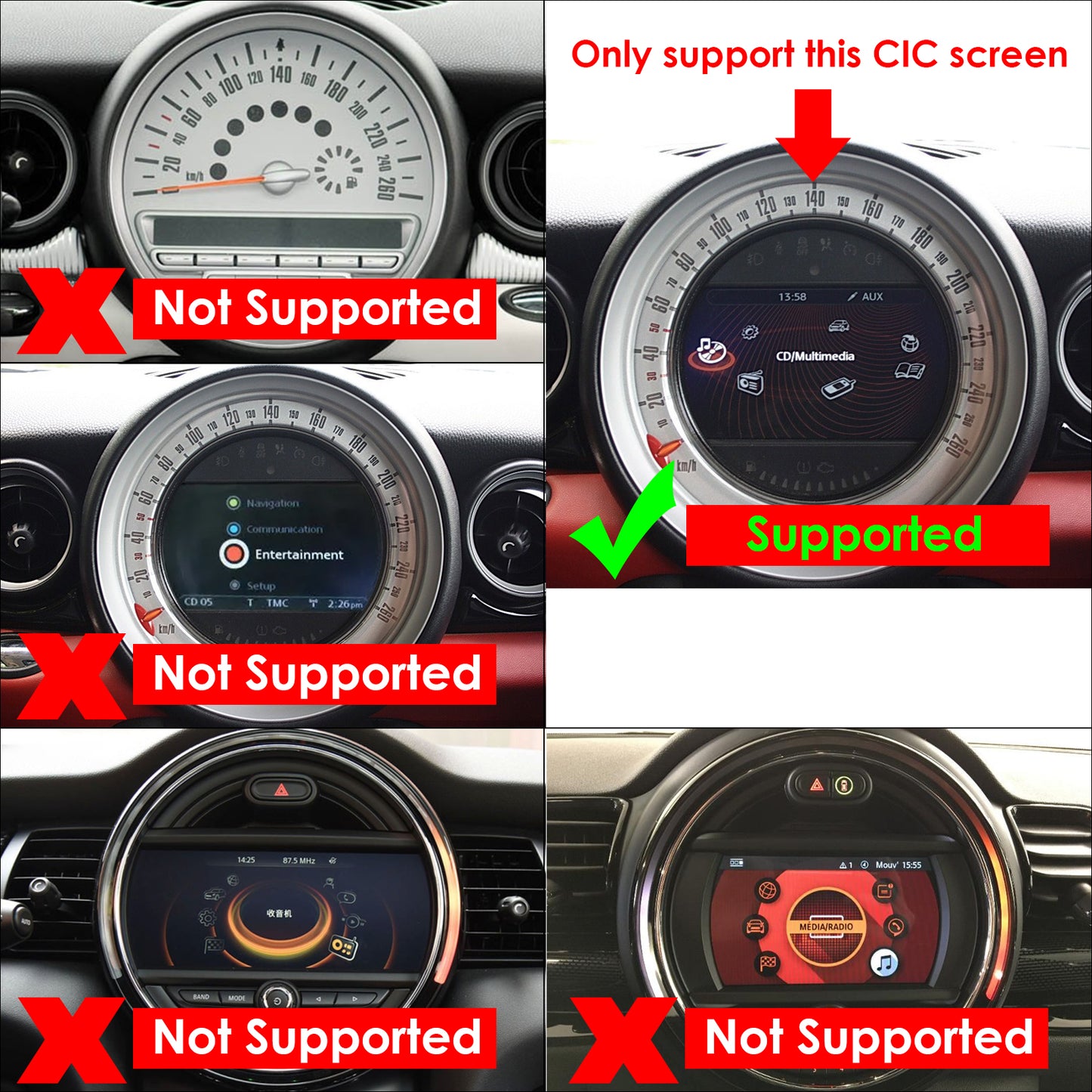 CarProKit Wireless CarPlay Android Auto AirPlay USB Mirroring Nachrüstsatz für Mini Cooper F54 F55 F56 F57 R58 R59 R60 R61 mit CIC-System 2010–2017 