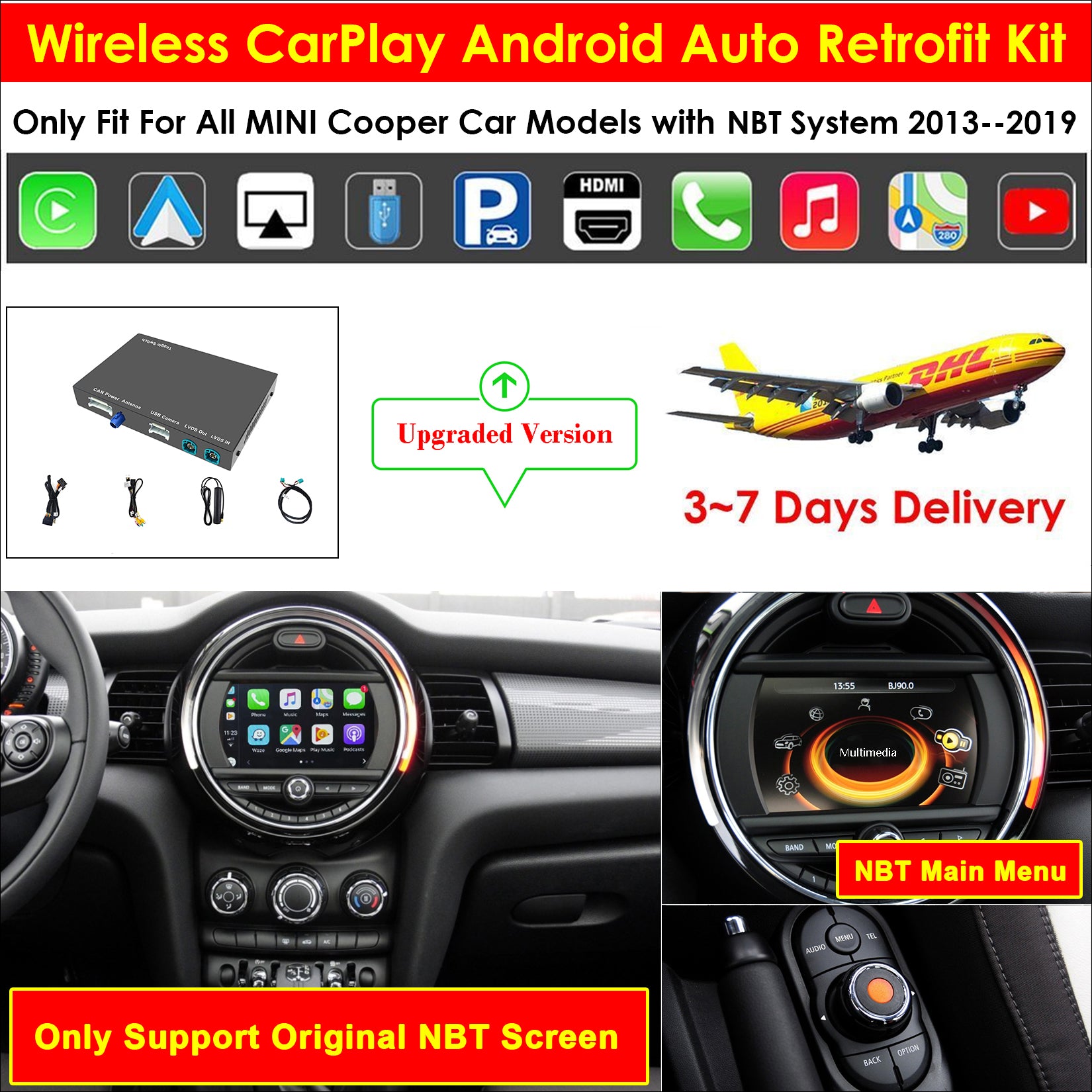 Help - 2015 F56 Wireless Carplay / Android Auto Adapter Box + Cameras ...