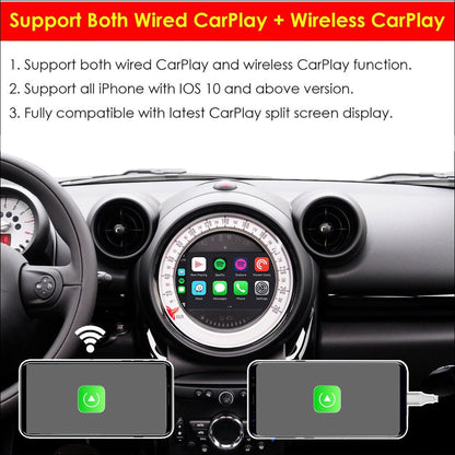 CarProKit Wireless CarPlay Android Auto AirPlay USB Mirroring Retrofit Kit for Mini Cooper F54 F55 F56 F57 R58 R59 R60 R61 with CIC System 2010-2017