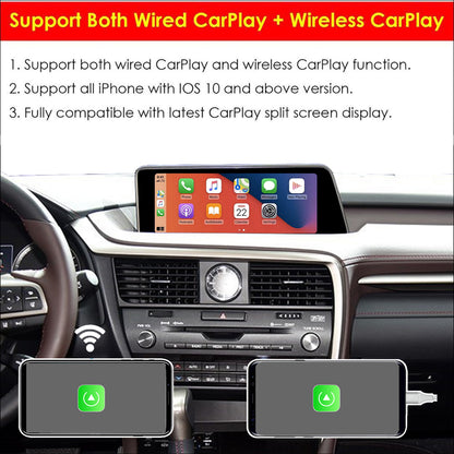 CarProKit Wireless CarPlay + Android Auto + Mirroring Nachrüstmodul-Kits für Lexus ES IS GS LS NX RX LX UX GX RC LC CT 2014–2019 