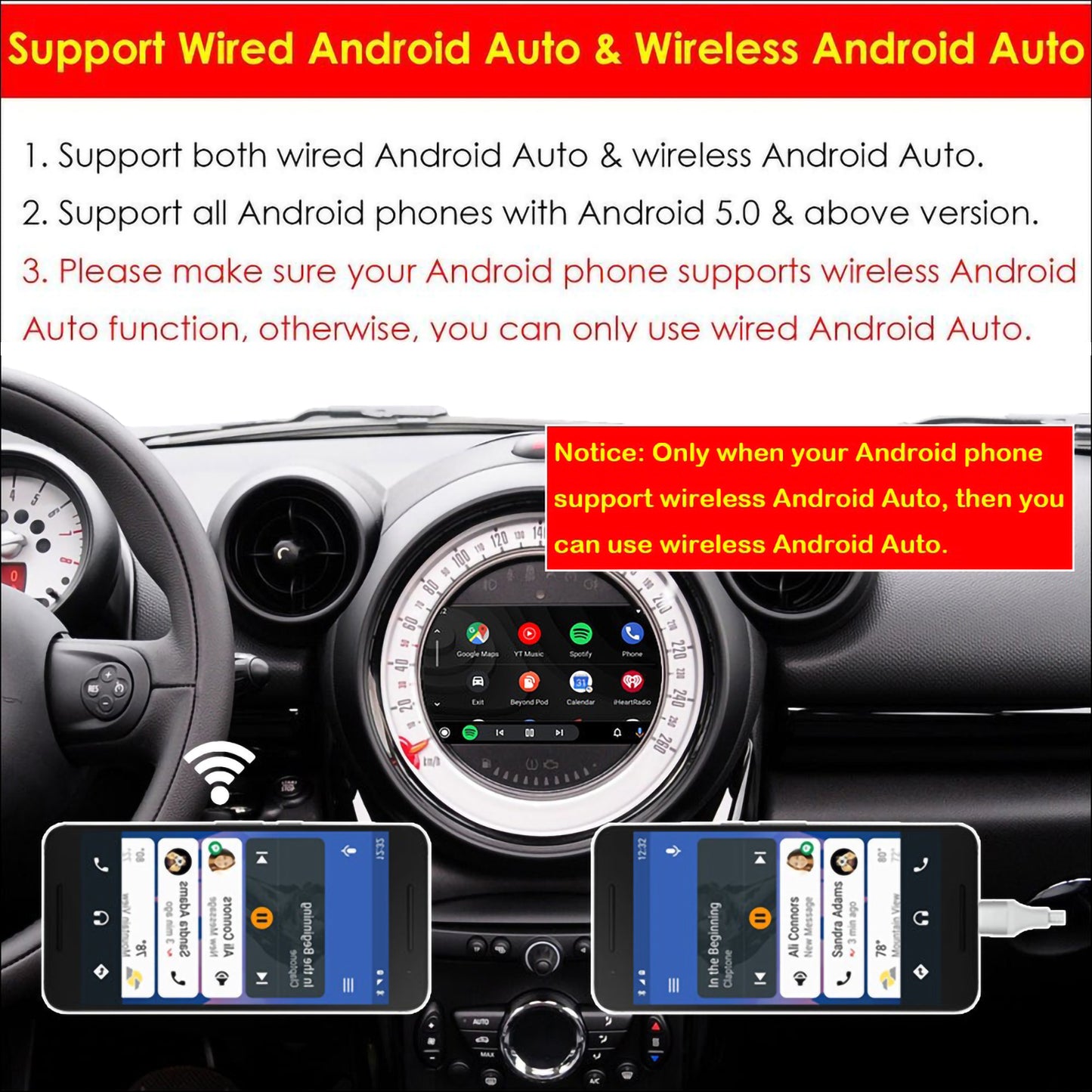 CarProKit Wireless CarPlay Android Auto AirPlay USB Mirroring Nachrüstsatz für Mini Cooper F54 F55 F56 F57 R58 R59 R60 R61 mit CIC-System 2010–2017 