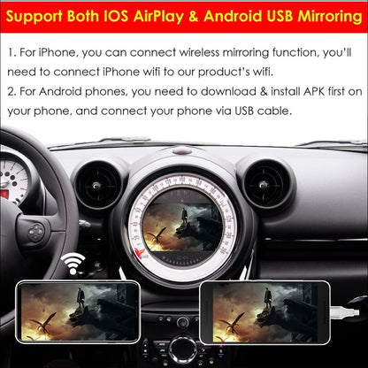 CarProKit Wireless CarPlay Android Auto AirPlay USB Mirroring Retrofit Kit for Mini Cooper F54 F55 F56 F57 R58 R59 R60 R61 with CIC System 2010-2017