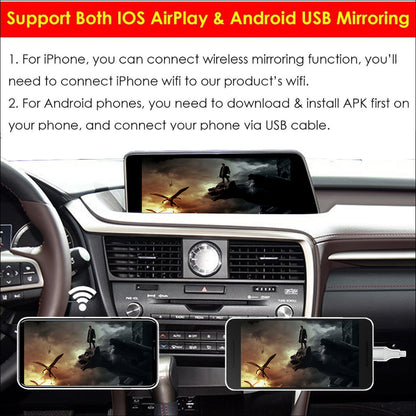 CarProKit Wireless CarPlay + Android Auto + Mirroring Nachrüstmodul-Kits für Lexus ES IS GS LS NX RX LX UX GX RC LC CT 2014–2019 