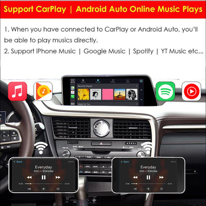 CarProKit Wireless CarPlay + Android Auto + Mirroring Nachrüstmodul-Kits für Lexus ES IS GS LS NX RX LX UX GX RC LC CT 2014–2019 