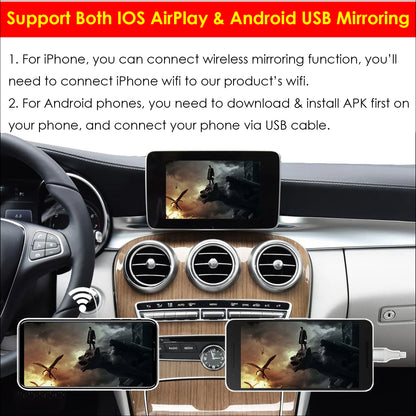CarProKit Wireless CarPlay Android Auto Mirroring Retrofit Kit For Mercedes Benz A/B/C/E/S CLA CLS GLA GLC GLE GLS GLK ML AMG 2015-2018 NTG 5.0