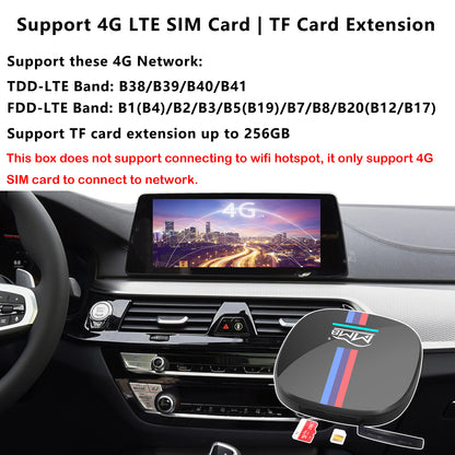 MMB BMW Android 10 Video AI Box, 4GB+64GB, Support 4G LTE SIM / TF Card Slot For BMW EVO ID6 ID7 with Factory Wireless CarPlay