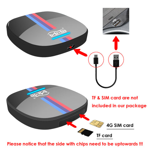MMB BMW Android 13.0 Video AI Box Adapter Built-in YouTube Netflix Hulu For BMW / MINI Cooper EVO ID6 ID7 ID8 ID9 with Original Wireless CarPlay