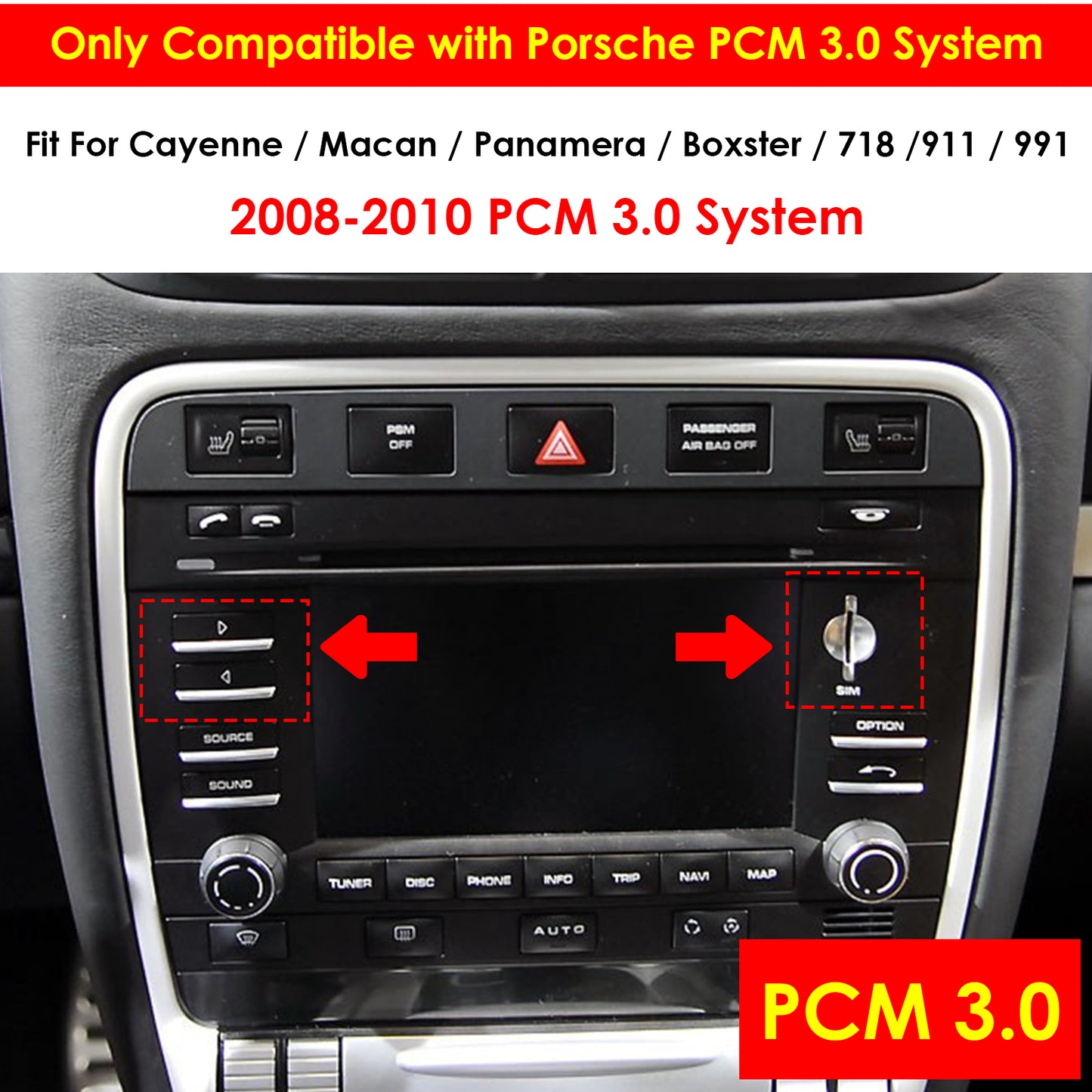 Joyeauto Wireless CarPlay Android Auto Mirrorlink Nachrüstsatz Passend für Porsche Cayenne Macan Cayman Panamera 911 PCM 3.0 / 3.1 / 4.0 / CDR 2008-2018